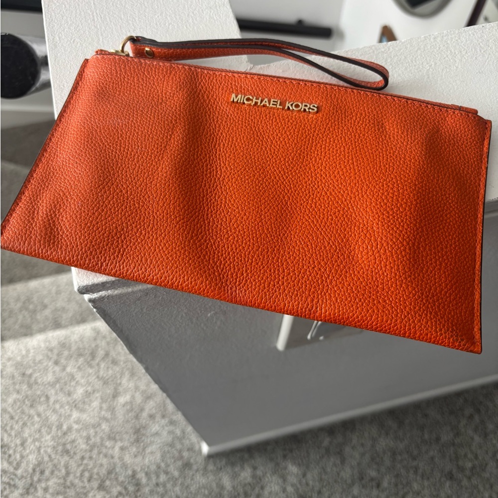Michael Kors Orange Wristlet Clutch